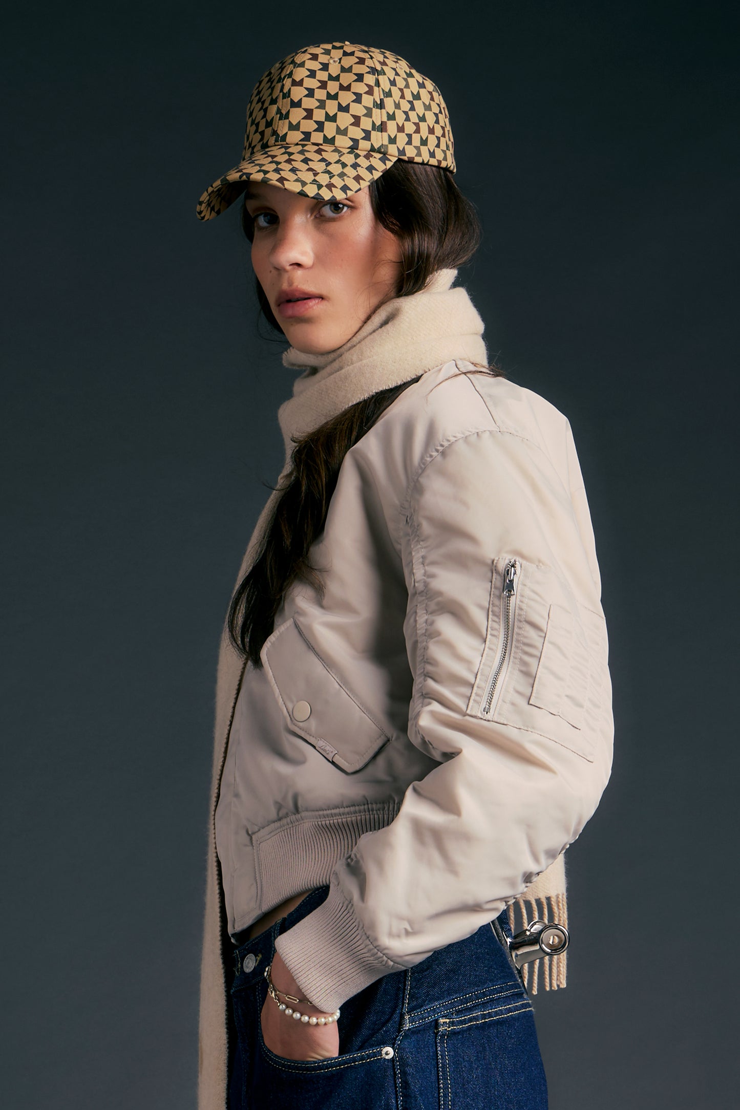 Bowie Crop Bomber Chateau Gray