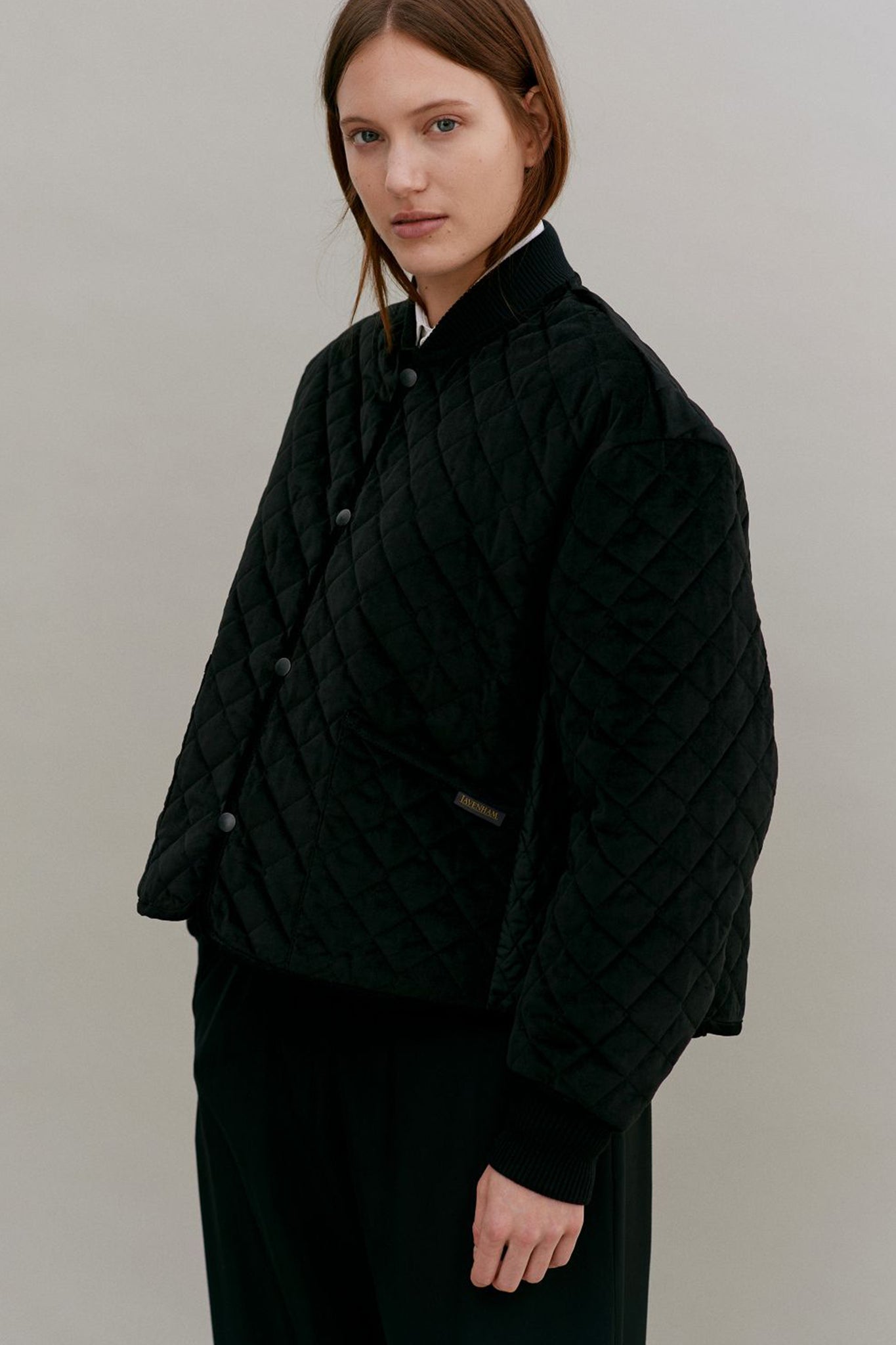Paneled Bomber Jacket Sable Black