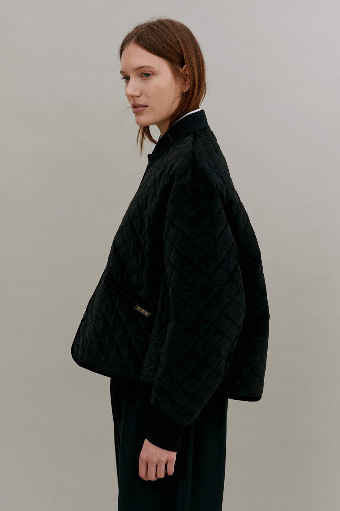 Paneled Bomber Jacket Sable Black