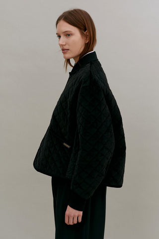 Paneled Bomber Jacket Sable Black