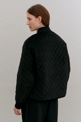 Paneled Bomber Jacket Sable Black