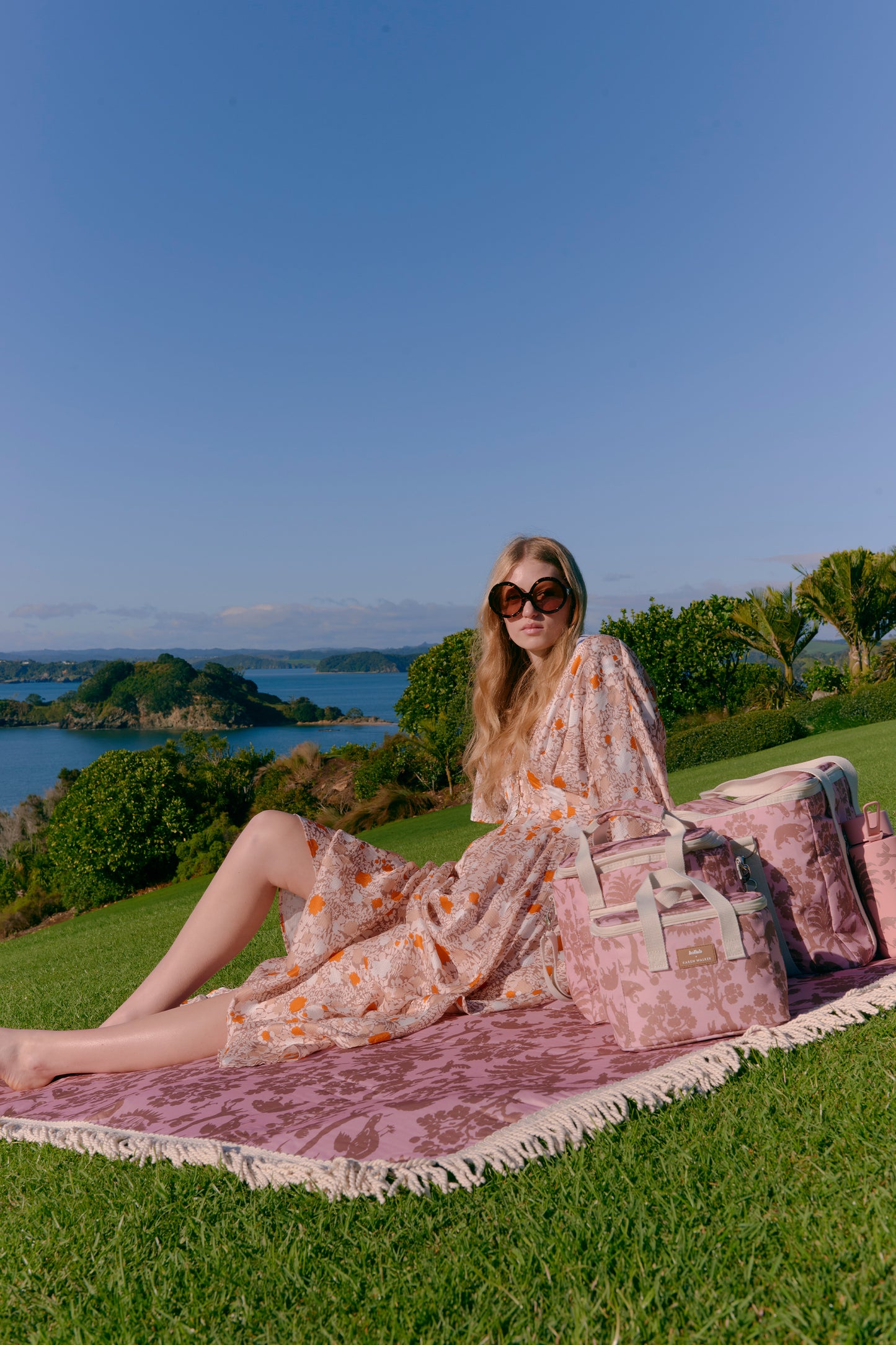 Fringed Picnic Mat Pink/Mocha