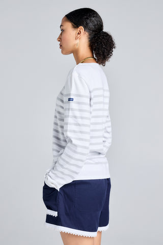 Naval Authentic Striped Sailor Shirt Neige/Gris