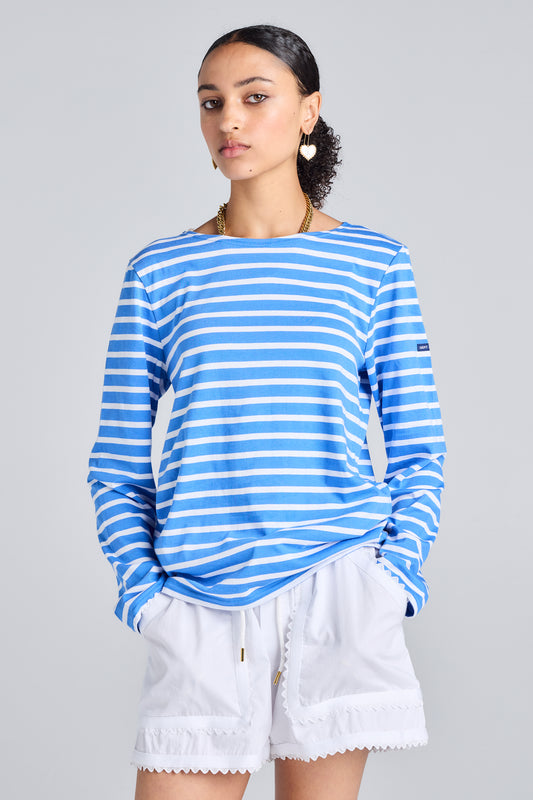 Minquiers Moderne Striped Sailor Shirt Mer/Neige