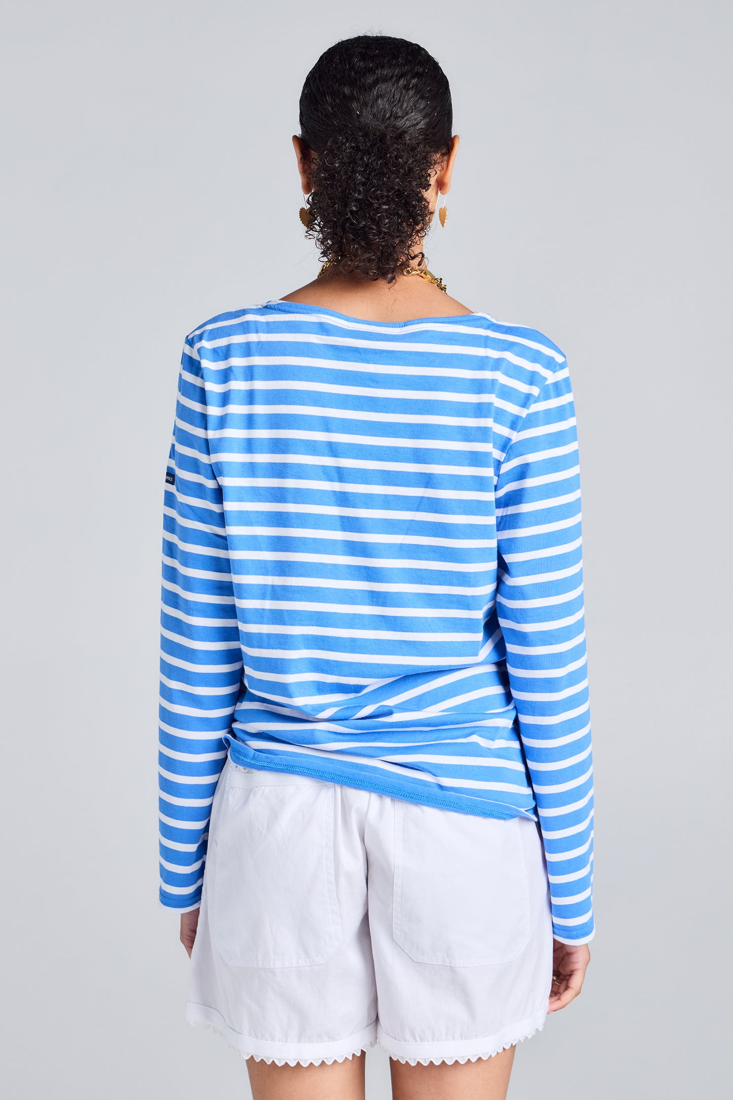 Minquiers Moderne Striped Sailor Shirt Mer/Neige