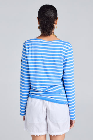 Minquiers Moderne Striped Sailor Shirt Mer/Neige