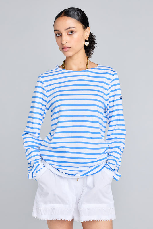 Minquiers Moderne Striped Sailor Shirt Neige/Mer