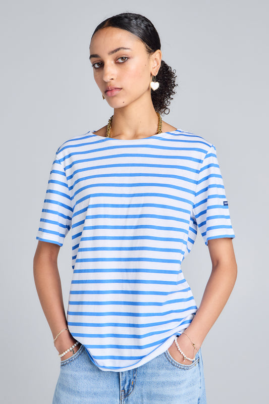 Levant Moderne Short Sleeve Striped Sailor Shirt Neige/Mer