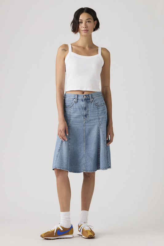 Godet Knee Length Skirt Good Grades Tencel