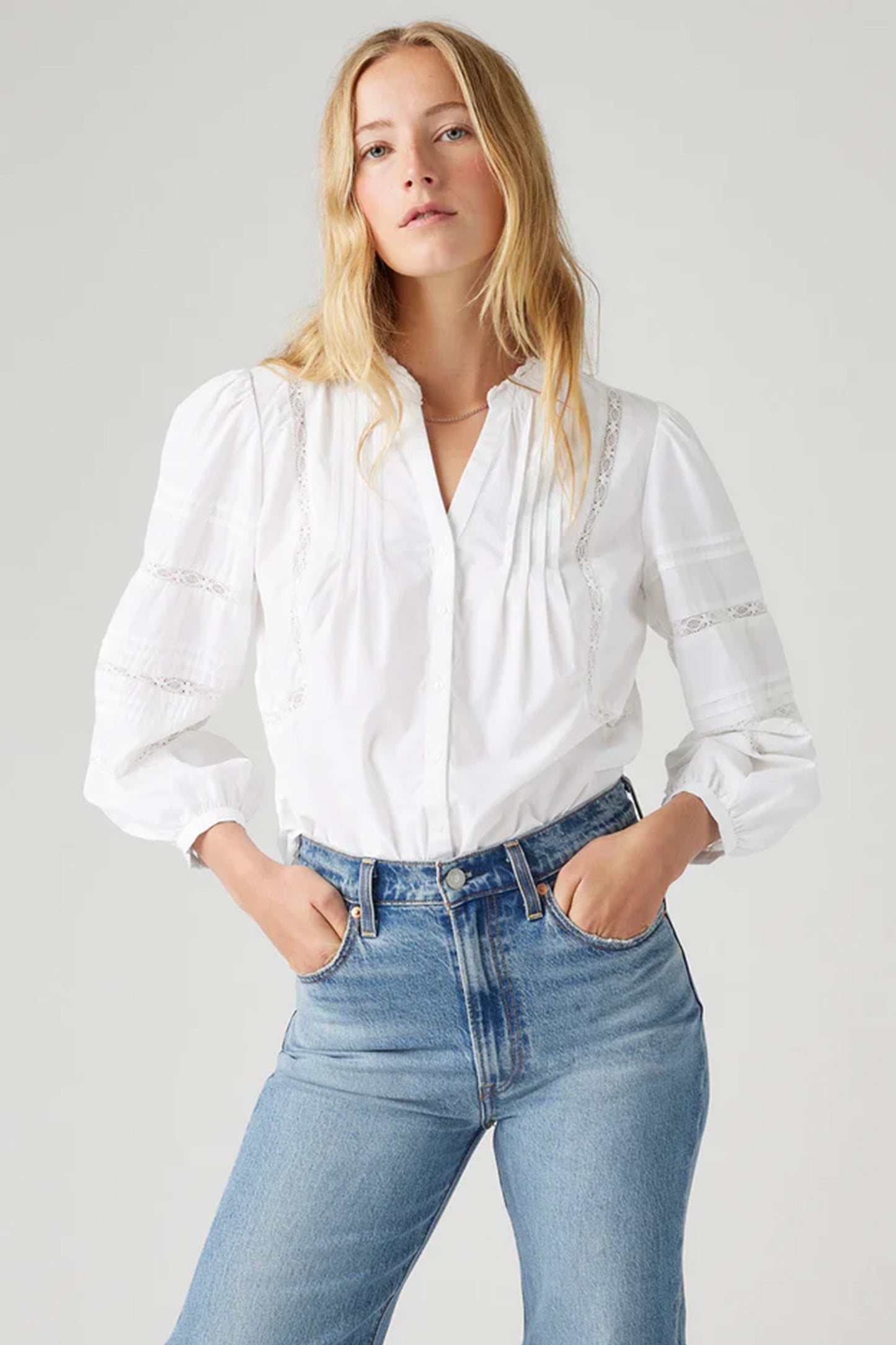 Mandy Long-Sleeve Blouse Bright White