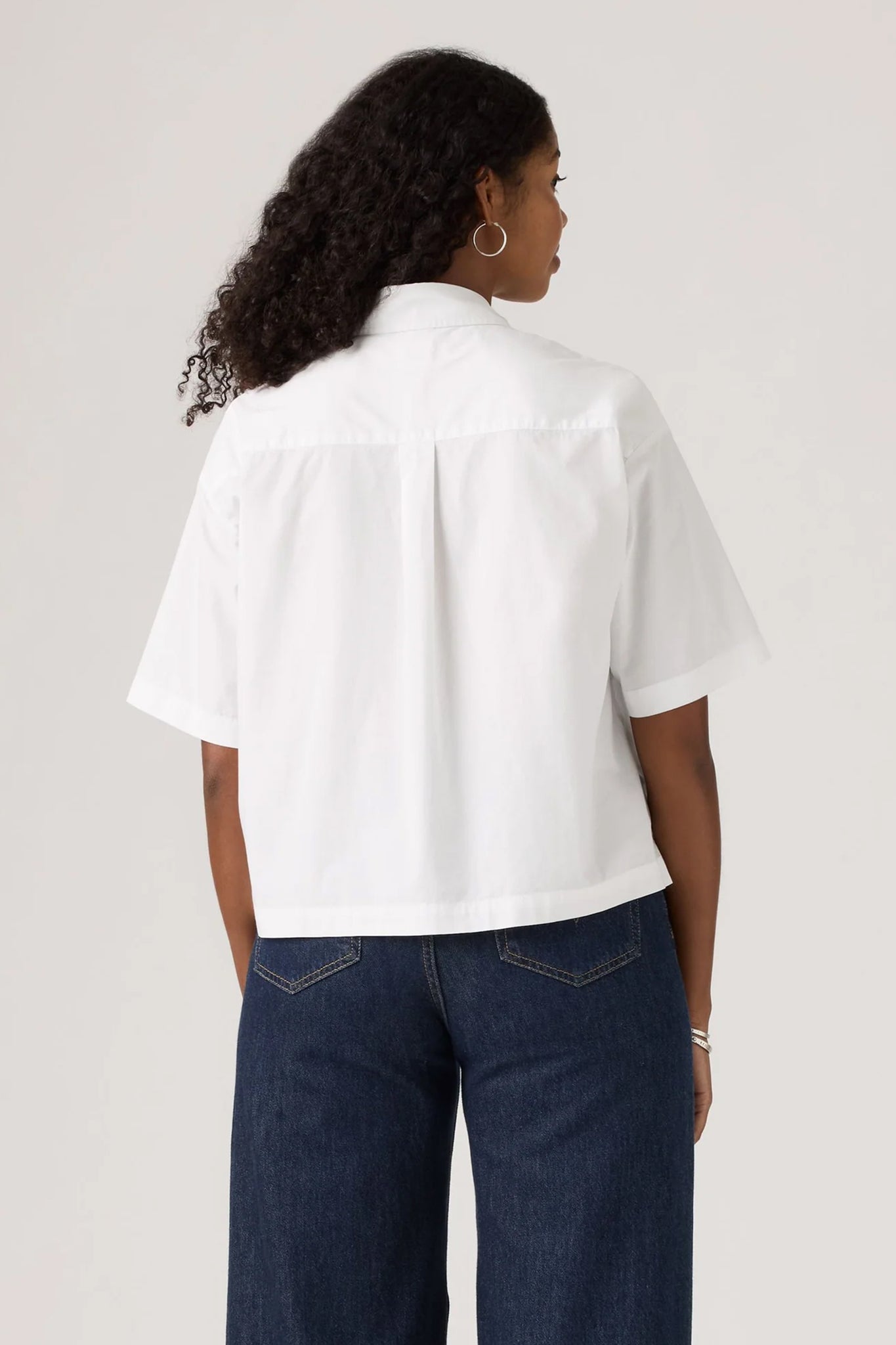 Harlie Shart-Sleeve Cropped Shirt Bright White