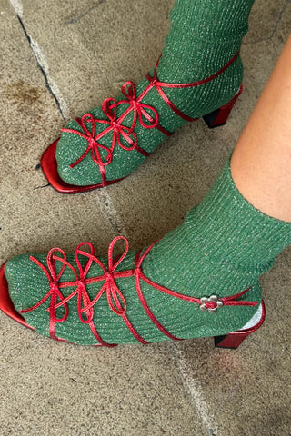 Winter Sparkle Socks Evergreen