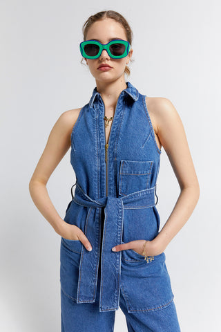 Aeronautical Jumpsuit Washed Denim