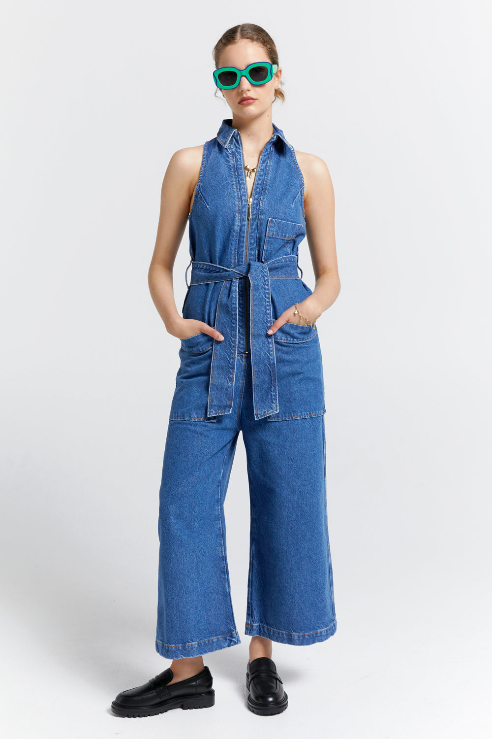 Aeronautical Jumpsuit Washed Denim