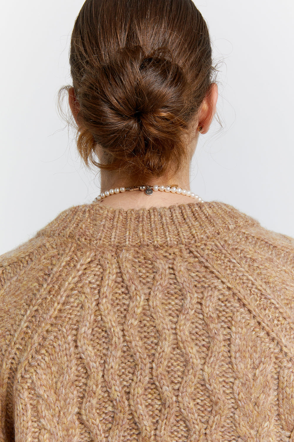 Cable Knit Cropped Sweater Honey Marle