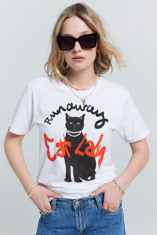 Cat Lady Organic Cotton T-Shirt White