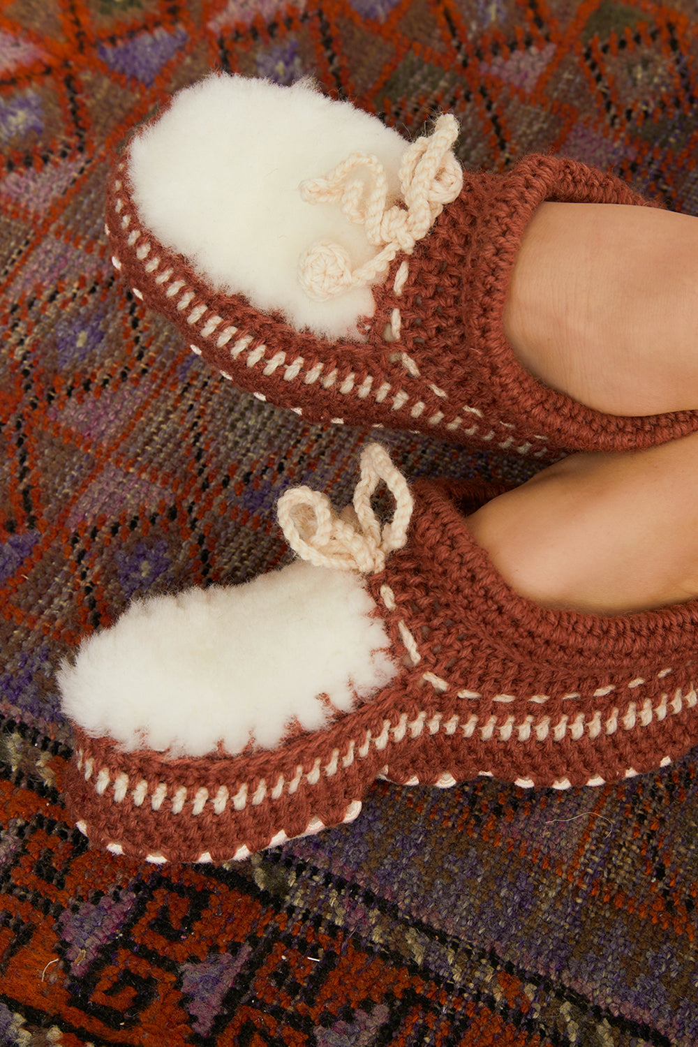 Crochet Slipper Rose Pink