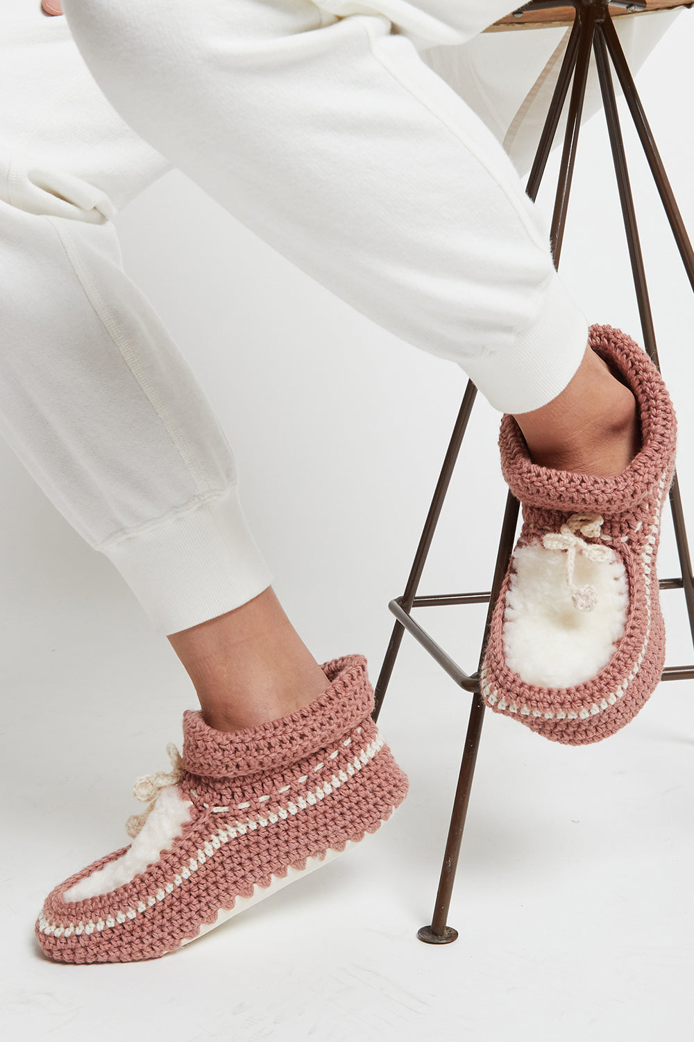 Crochet Slipper Rose Pink