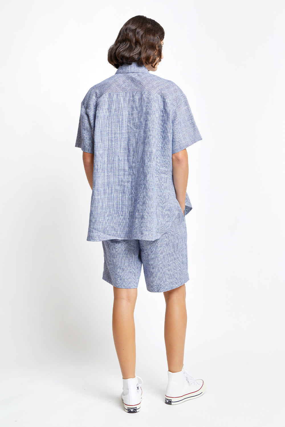 Classic Short Sleeve Shirt Off-White/Navy