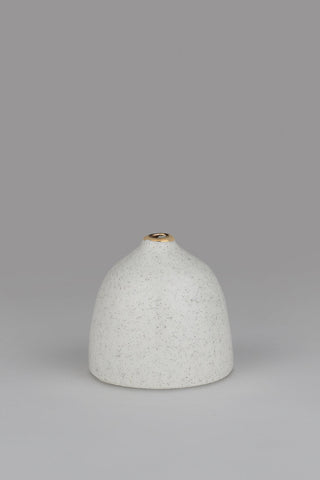 Bud Vase with Gold Drip Rim