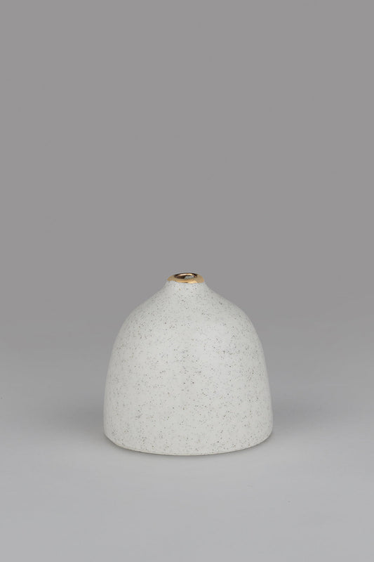 Bud Vase with Gold Drip Rim