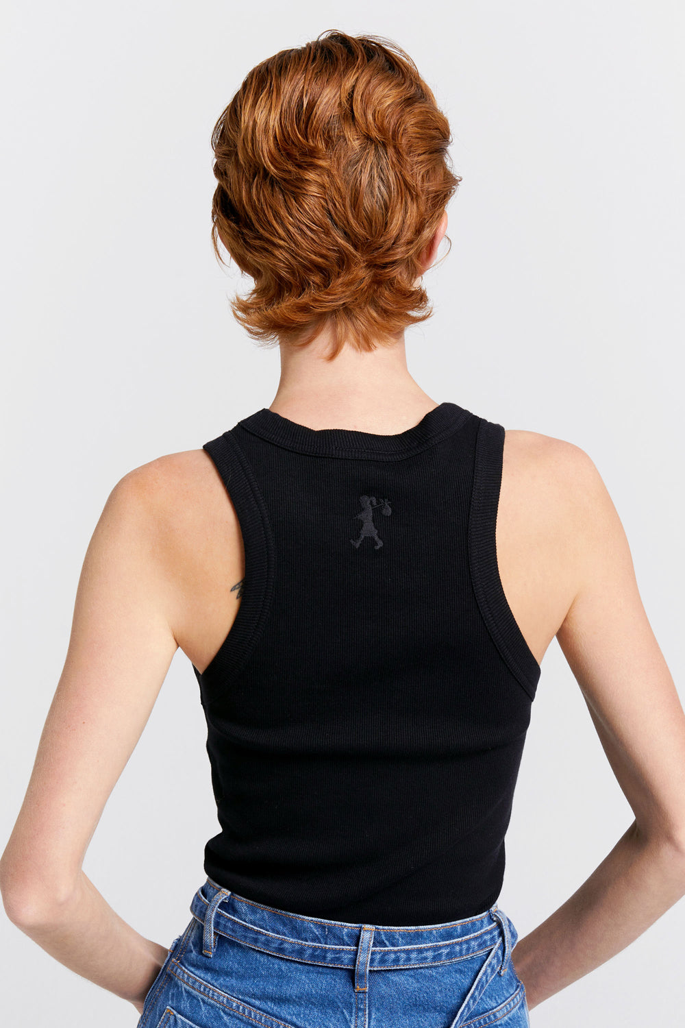 Cotton Ribbed Singlet Black