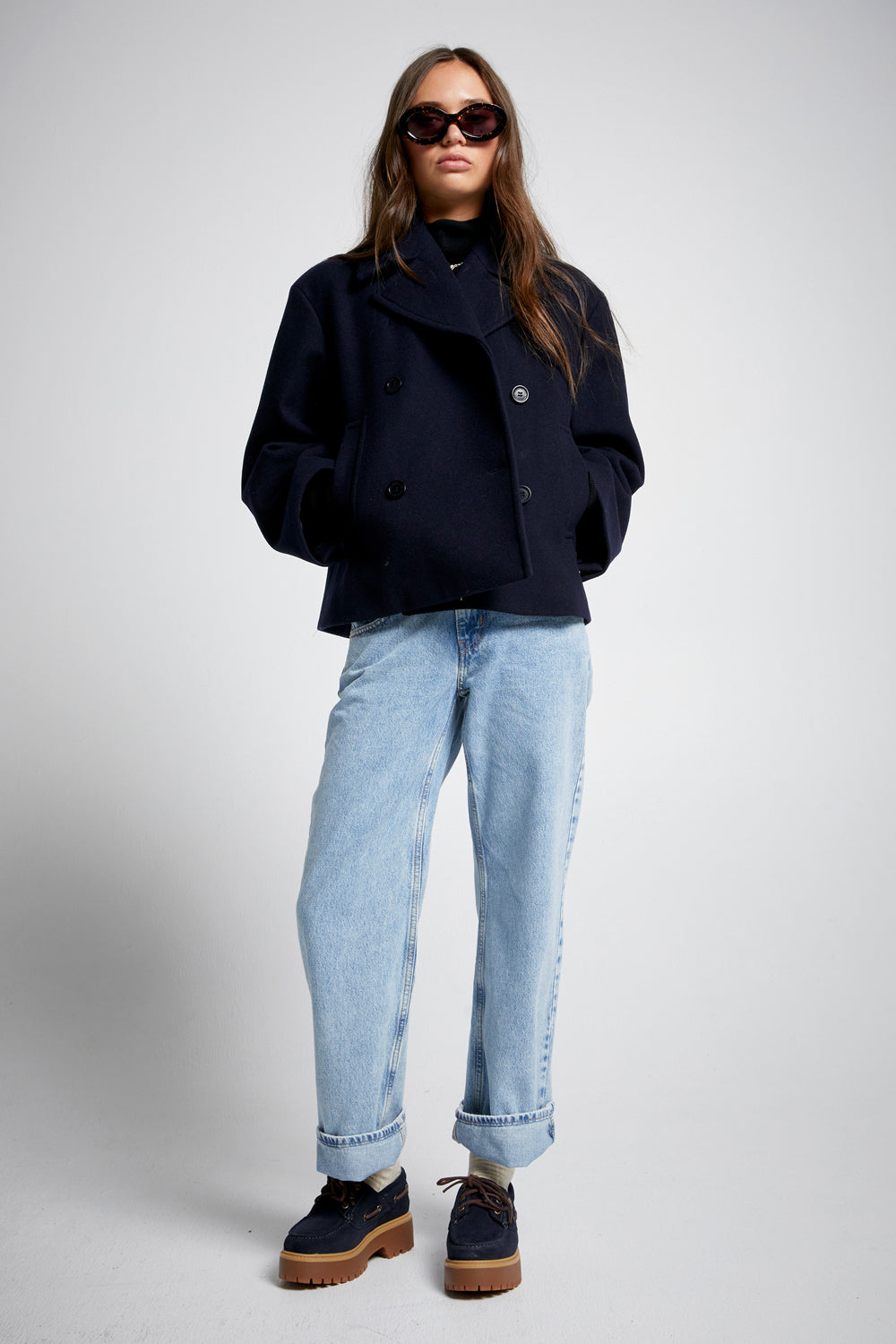 Cropped Peacoat Navy