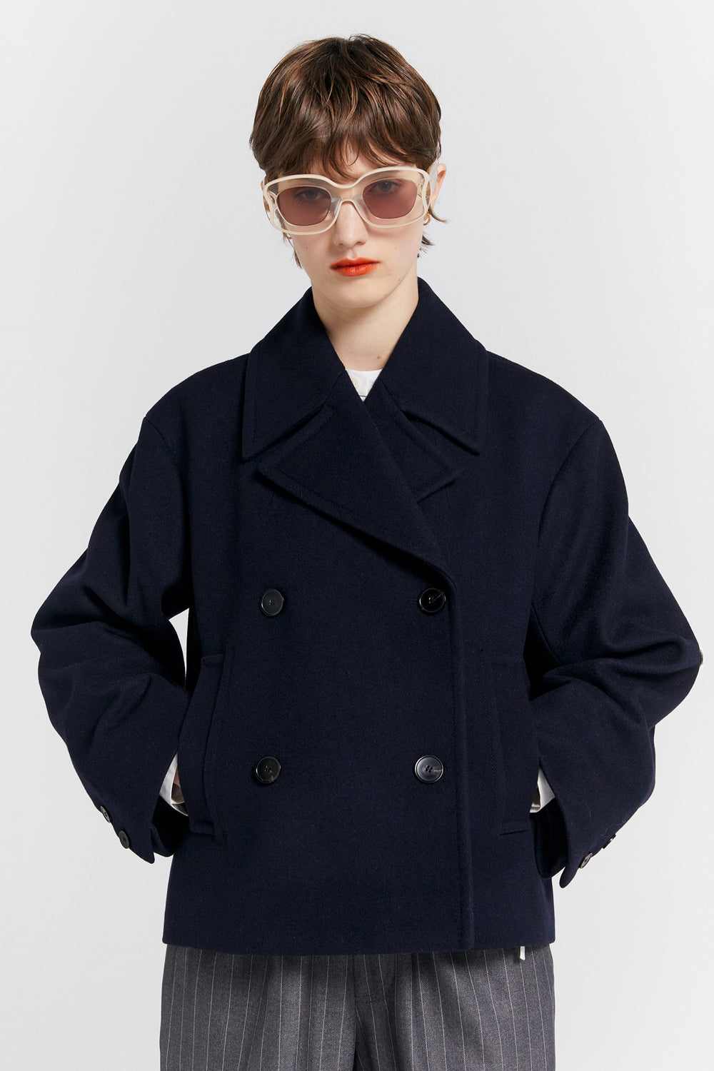 Cropped Peacoat Navy