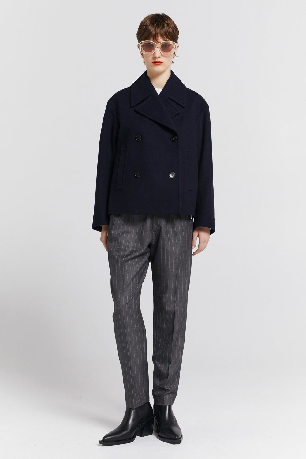 Cropped Peacoat Navy