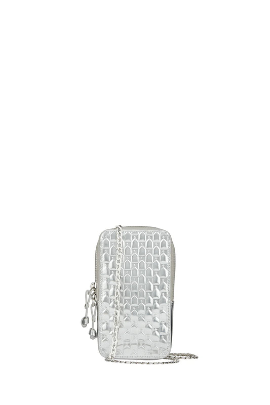 Monogram Mini Bag Silver Patent Leather