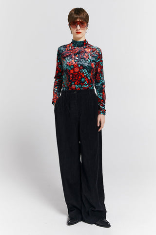 Electric Velvet Turtleneck Black Multi