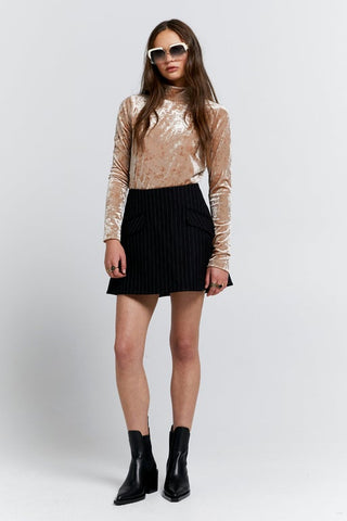 Electric Velvet Turtleneck Champagne