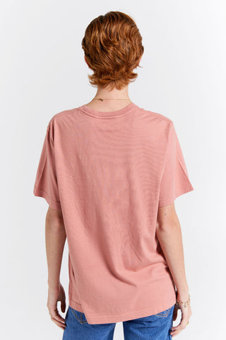 Embroidered Runaway Girl Classic Organic Cotton T-Shirt Rose