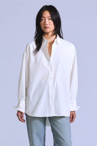 Blue Tab Core LS Woven White