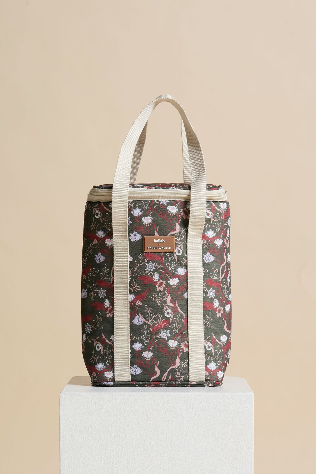 Wine Cooler Bag Whimsy Floral Olive Multi