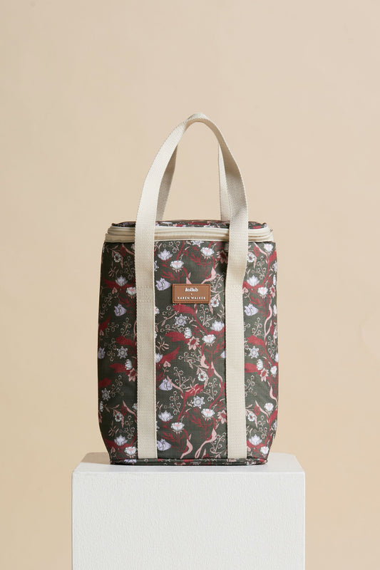 Wine Cooler Bag Whimsy Floral Olive Multi
