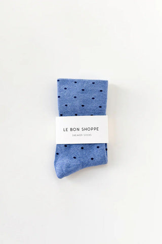 Patterned Sneaker Socks Blue/Navy Polka Dot