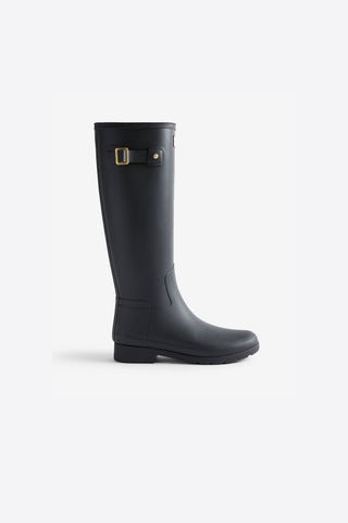 Refined Gold Trim Tall Boot Black
