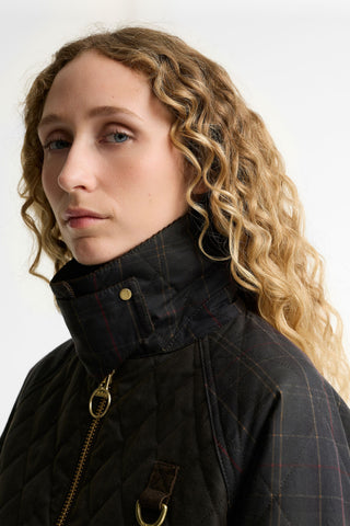 Tartan Reimagined Icons Tartan Quilted Spey Wax Jacket Olive/Classic