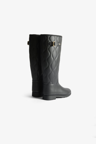 Refined Tall Onion Quilt Boot Black