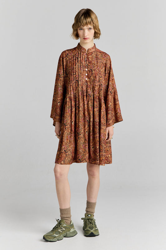 Glaze Dress Burgundy Multi