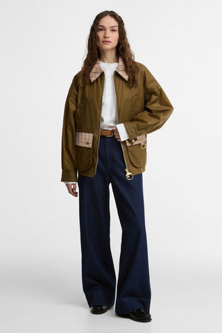 Launton Wax Jacket Sand/Beige Tattersall
