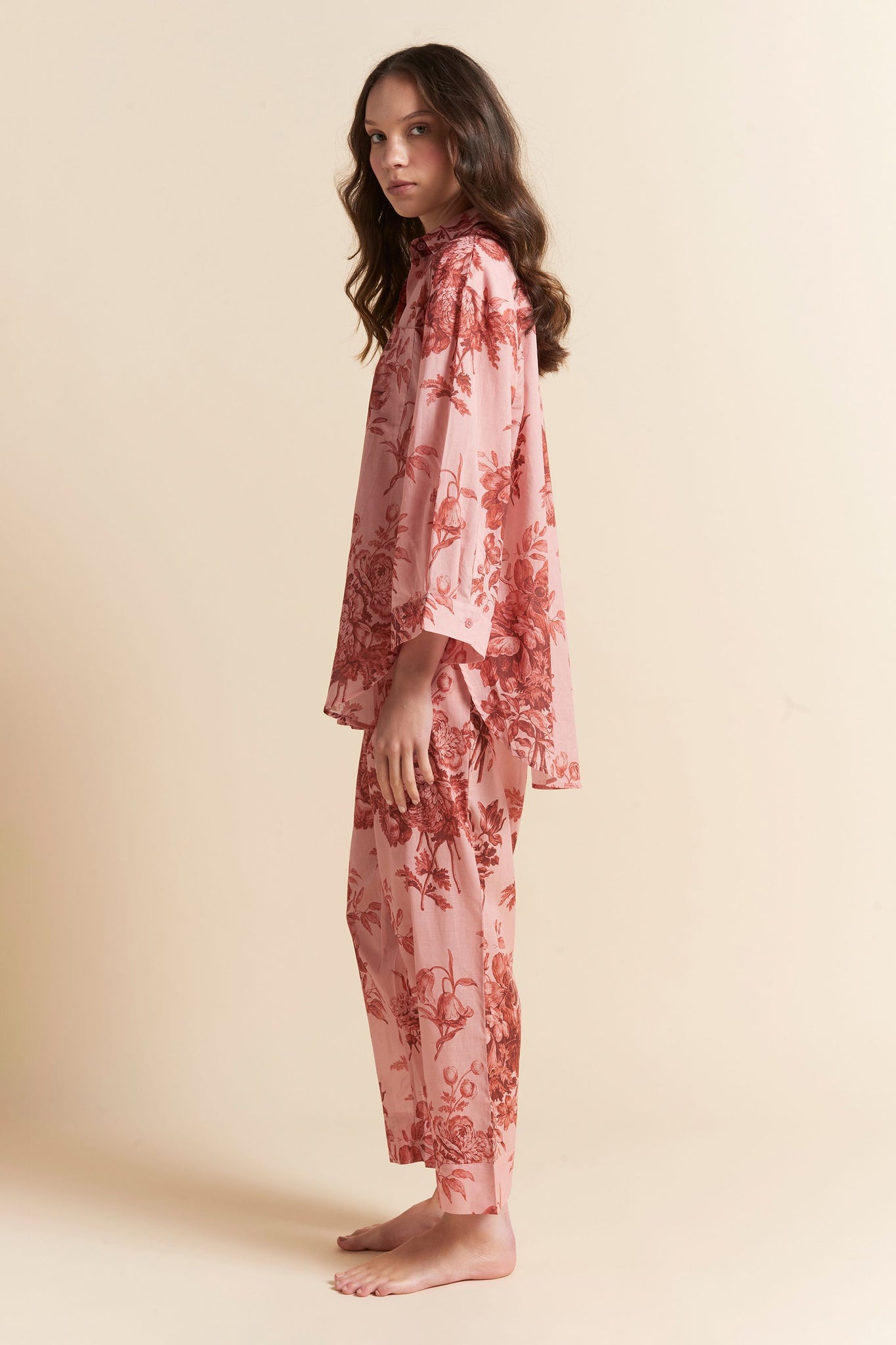 Romantic Floral LS Crop PJ Rose