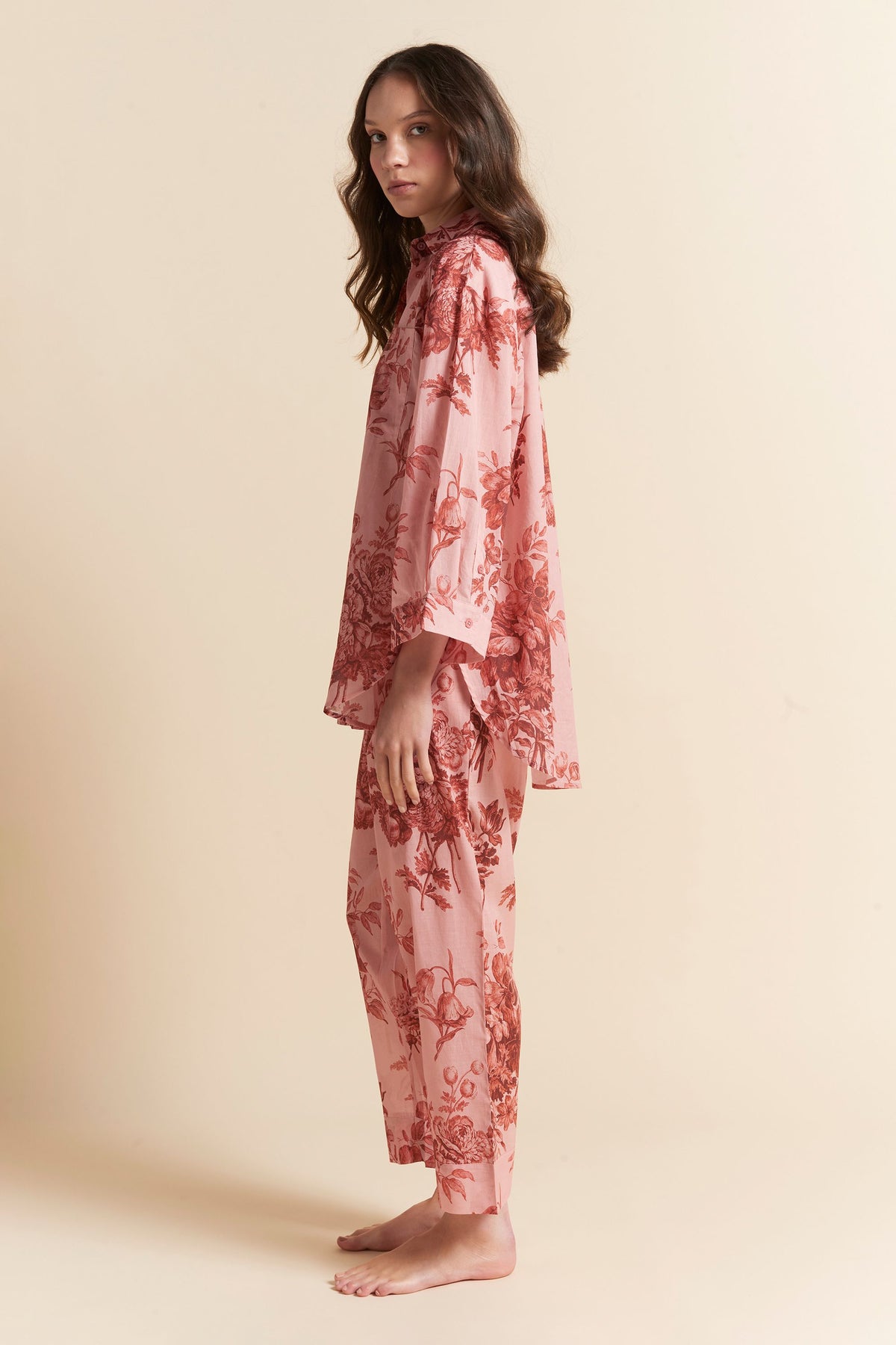 Romantic Floral LS Crop PJ Rose