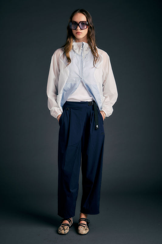 Lightweight Wrapped Barrel Casual Pants Aviator Navy