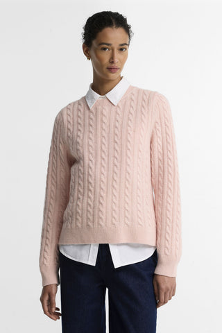 Ashdown Cable Knitted Jumper Pink Blush
