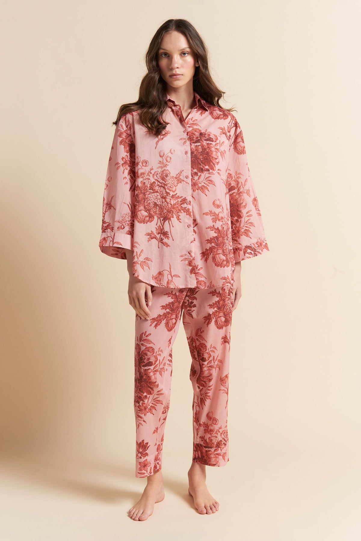 Romantic Floral LS Crop PJ Rose