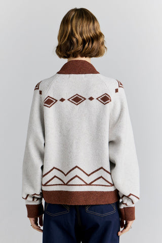 Carousel Knit Bomber Ivory