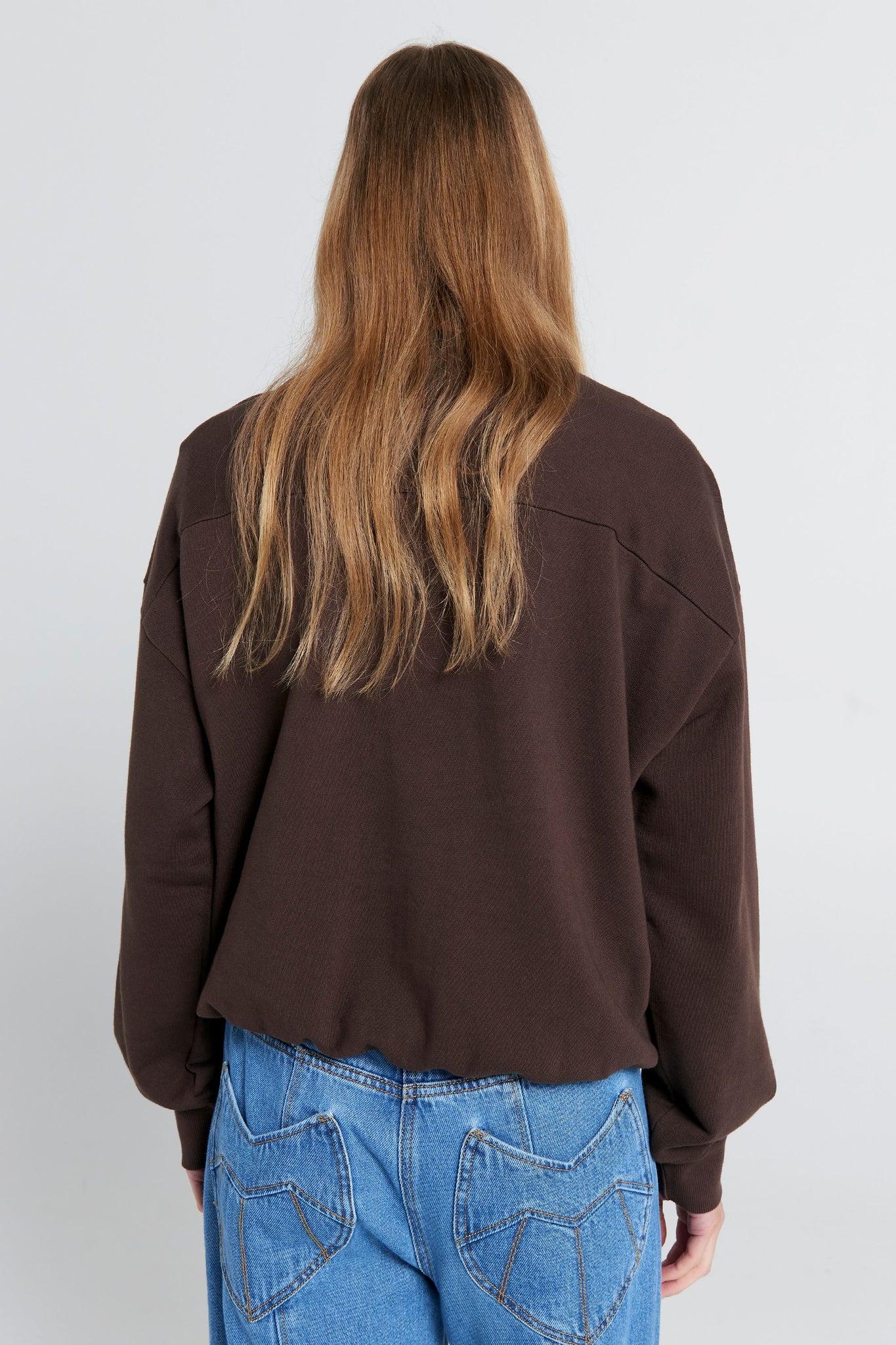 Runaway Girl Organic Cotton Crewneck Sweatshirt Chocolate Brown