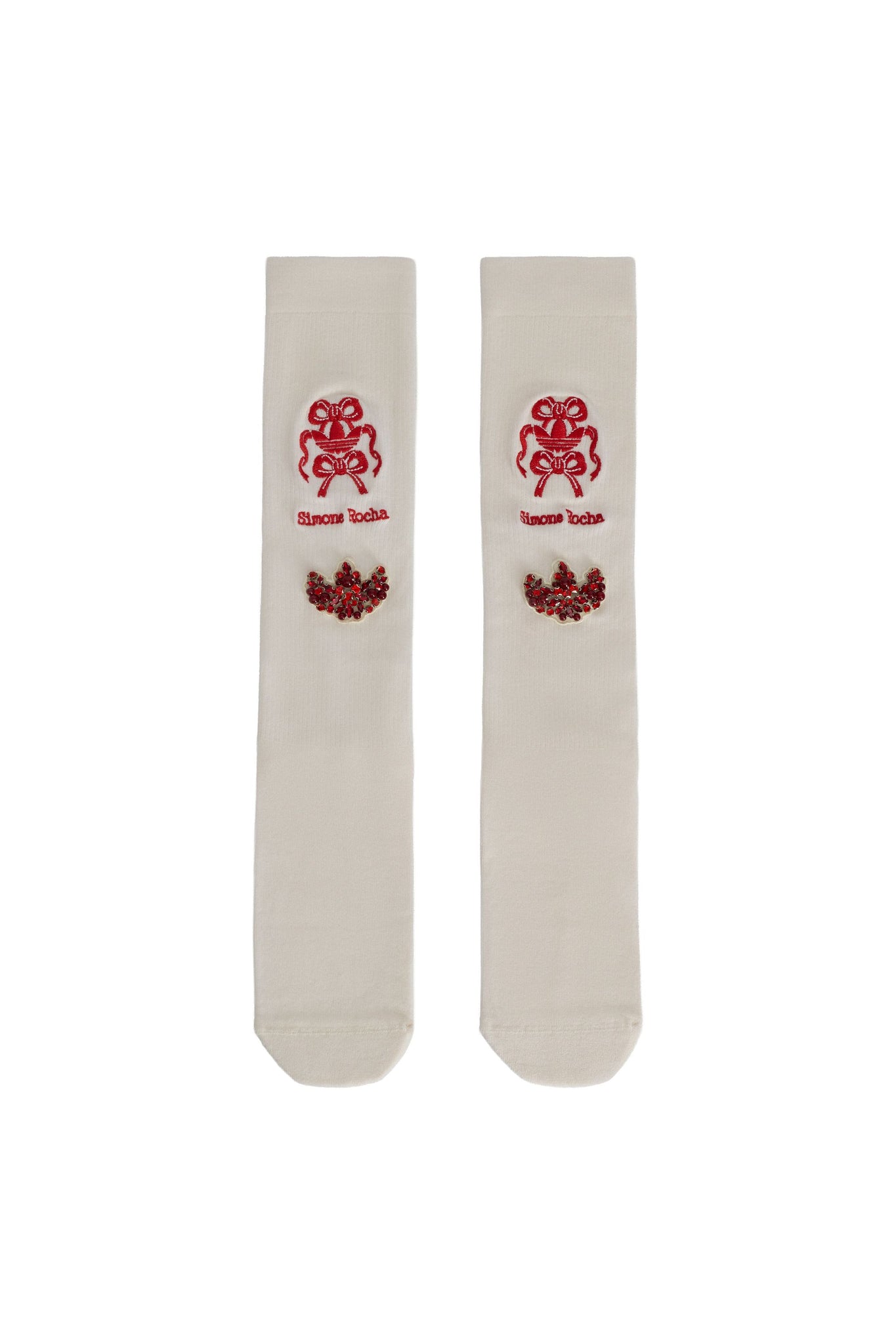 Simone Rocha Knee High Socks Chalk White